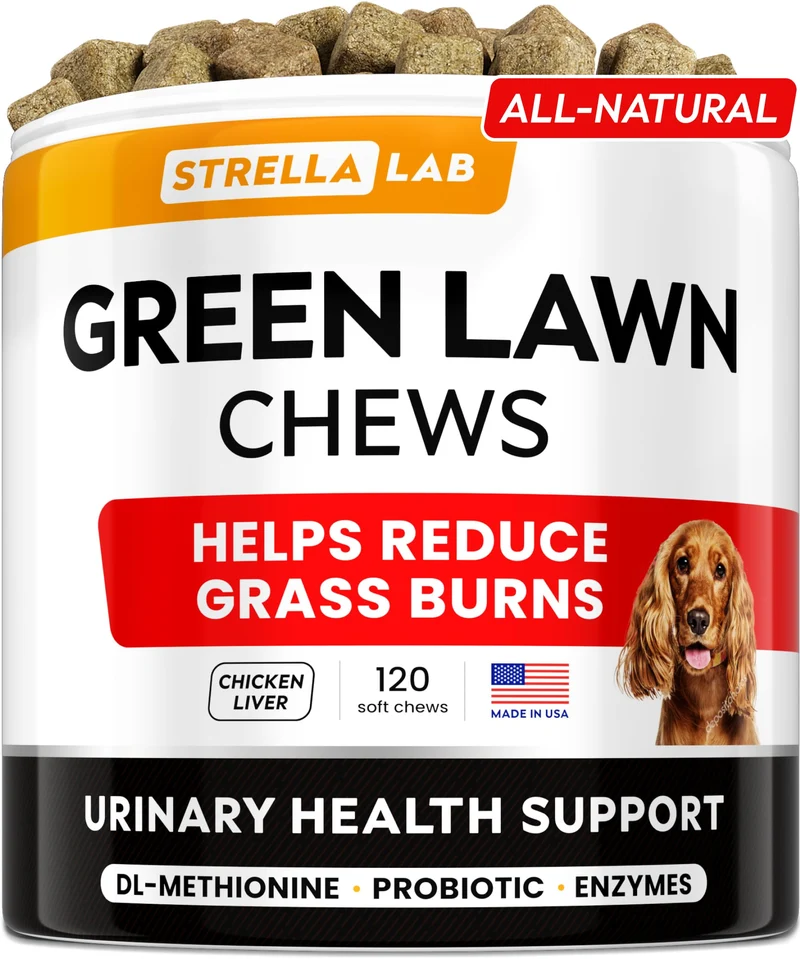 STRELLALAB Green Grass Chews – Bouchées Herbe Verte pour Gazons Sans Taches