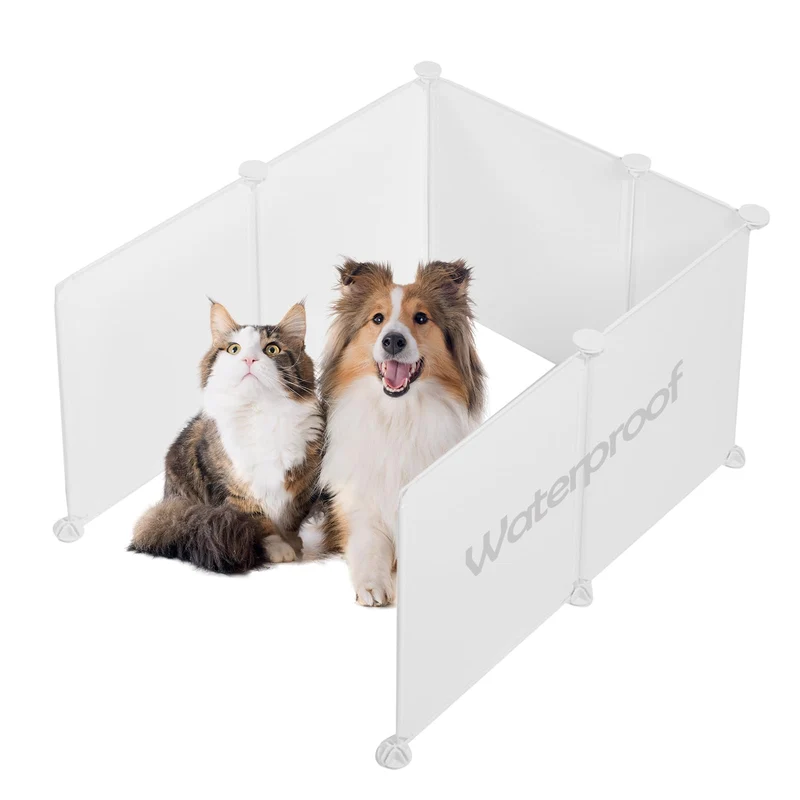MEEXPAWS Garde-litière Chat Extra Large – 28 L × 21,5 W × 18 H pouces, Blanc, Facile à Nettoyer
