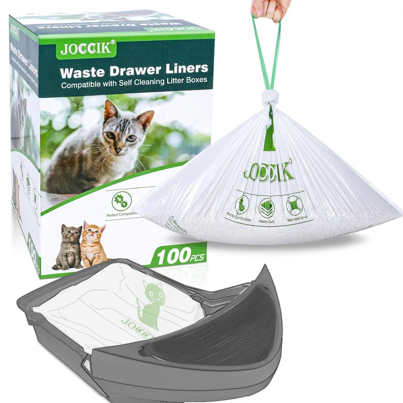 LotuFlor Doublures de Bac à Litière Robustes – Compatible Robot 3 & 4, Paquet de 100, Blanche
