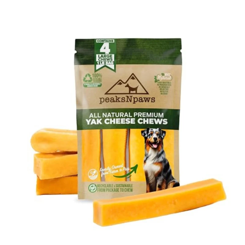 peaksNpaws Friandises Fromage Yak pour Chien – Naturel, Sans Lactose, Sans Gluten (1 Livre)