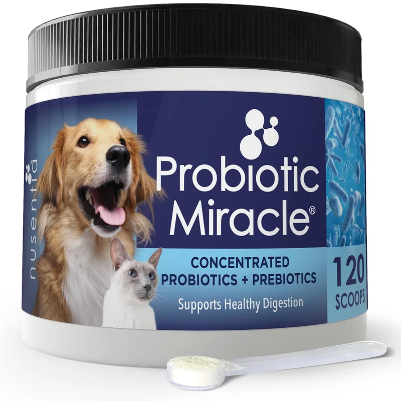 NUSENTIA Probiotiques pour Chats et Chiens – Miracle Probiotique, Soutien Digestif