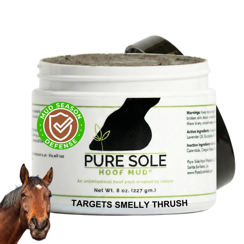 Argile de sabot Pure Sole — Traitement ciblé pour la pourriture du sabot sévère chez les chevaux | Pâte de sabot antimicrobienne, 8 oz