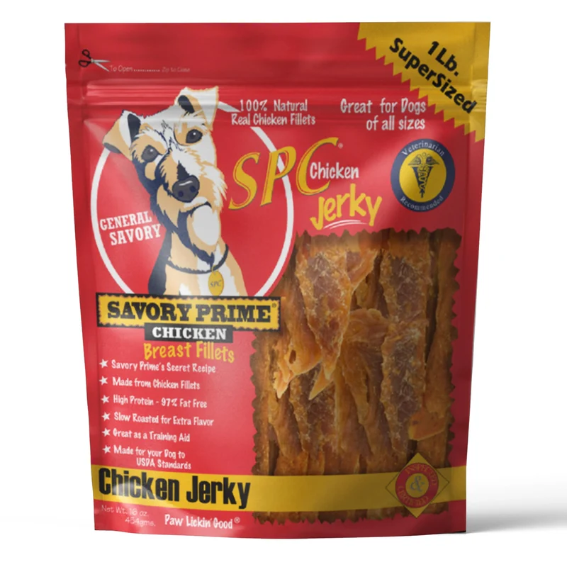 Savory Prime Friandises au poulet pour chien – 100% poitrine de poulet, haute protéine, 1 livre