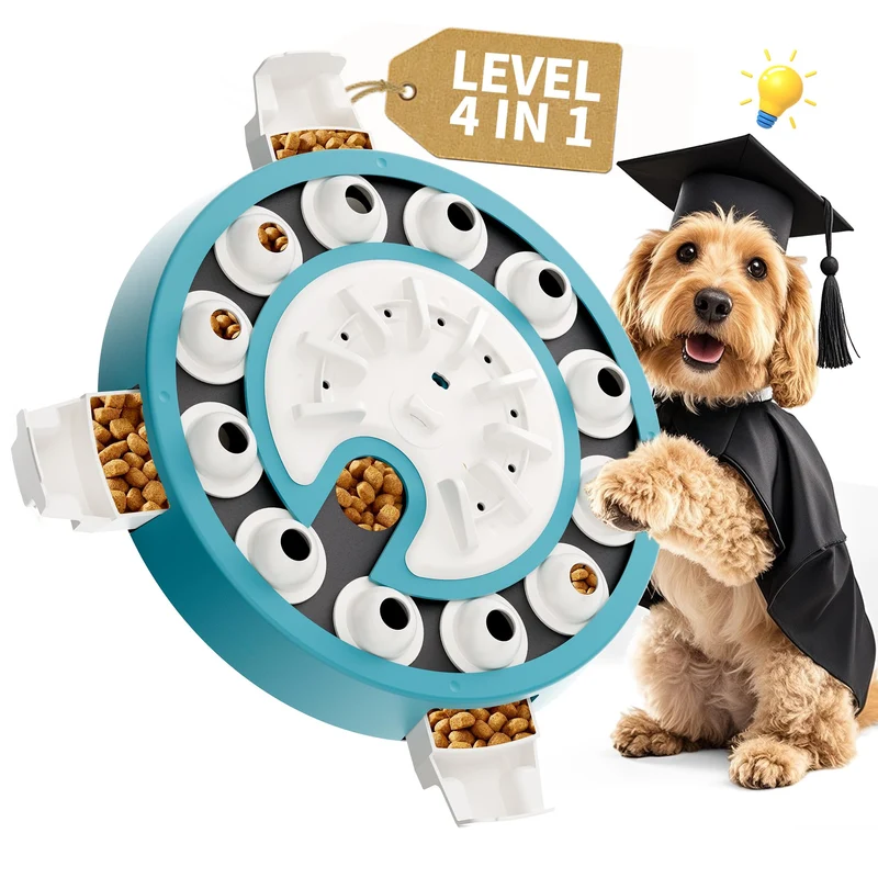 Beitophome Dog Puzzle – Jeu interactif 4 en 1 pour chiens intelligents | stimulation mentale et ralentissement des repas