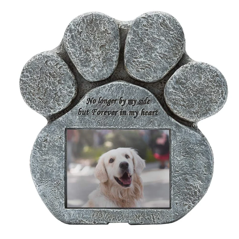EXPAWLORER Mémorial pour chien – Cadre photo personnalisé et stèle souvenir avec poème