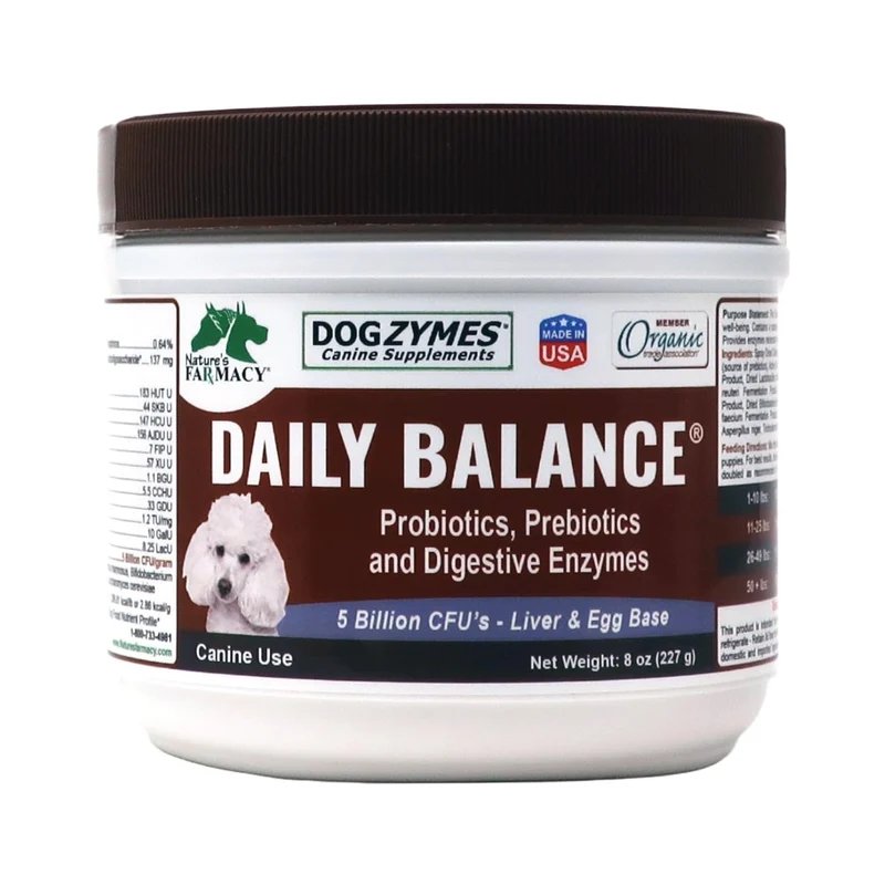 Dogzymes Probiotic Daily Balance – Soutien intestinal et digestion (8 oz)