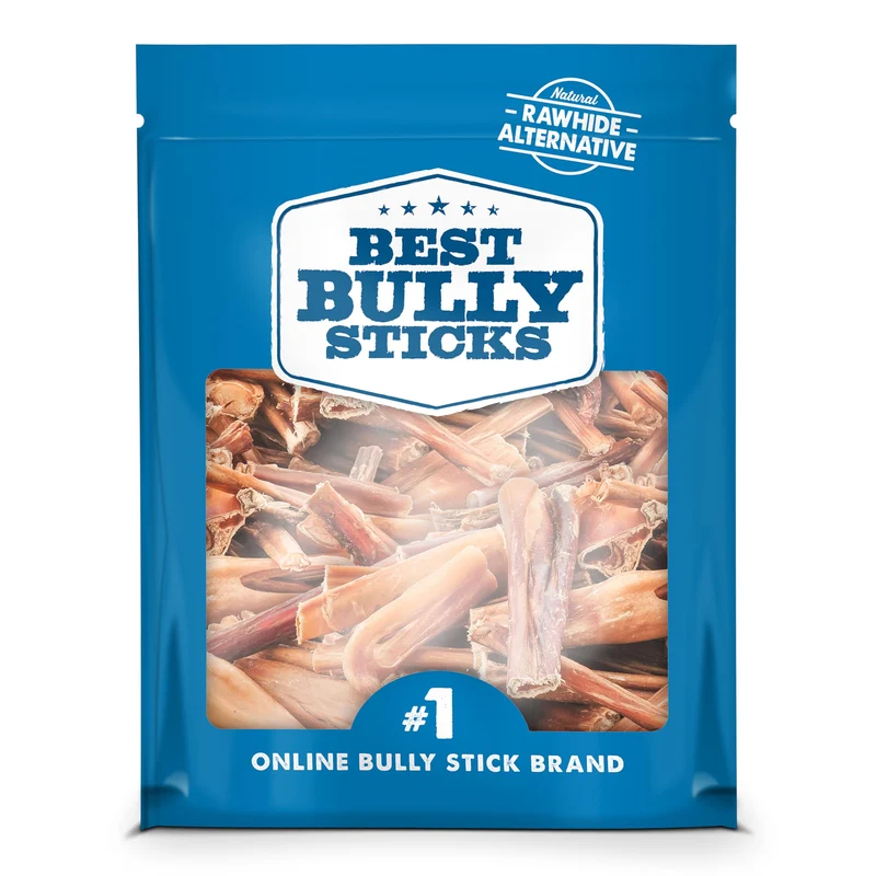 Best Bully Sticks Junior 2-4 pouces pour chiens - 8 oz (Pack de 1) - Boeuf nourri à l'herbe, sans céréales et sans cuir brut, pour petites races et chiots