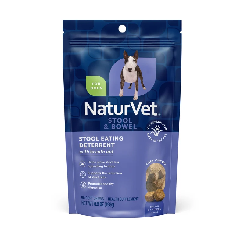 NaturVet Dissuadeur de Coprophagie – Friandises Molles pour Chiens (90 unités)