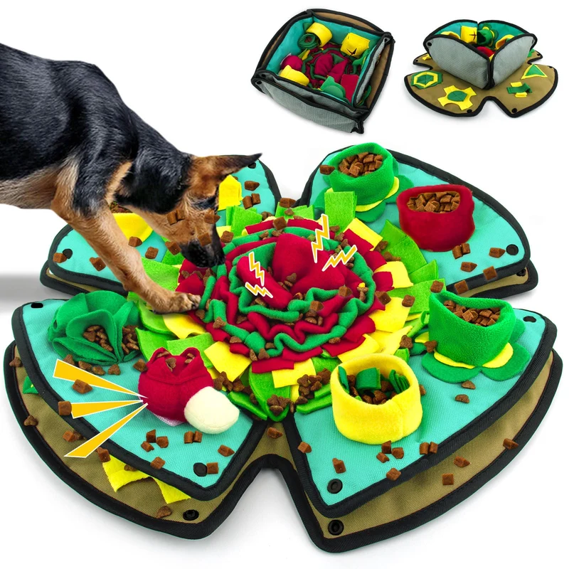 AWOOF Snuffle Mat pour chiens – Tapis puzzle interactif 19x19 stimulant l'attention