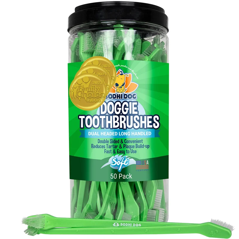 Bodhi Dog Brosse Double-Tête pour Chiens et Chats – Poils Ultra-Doux, 50 Pièces