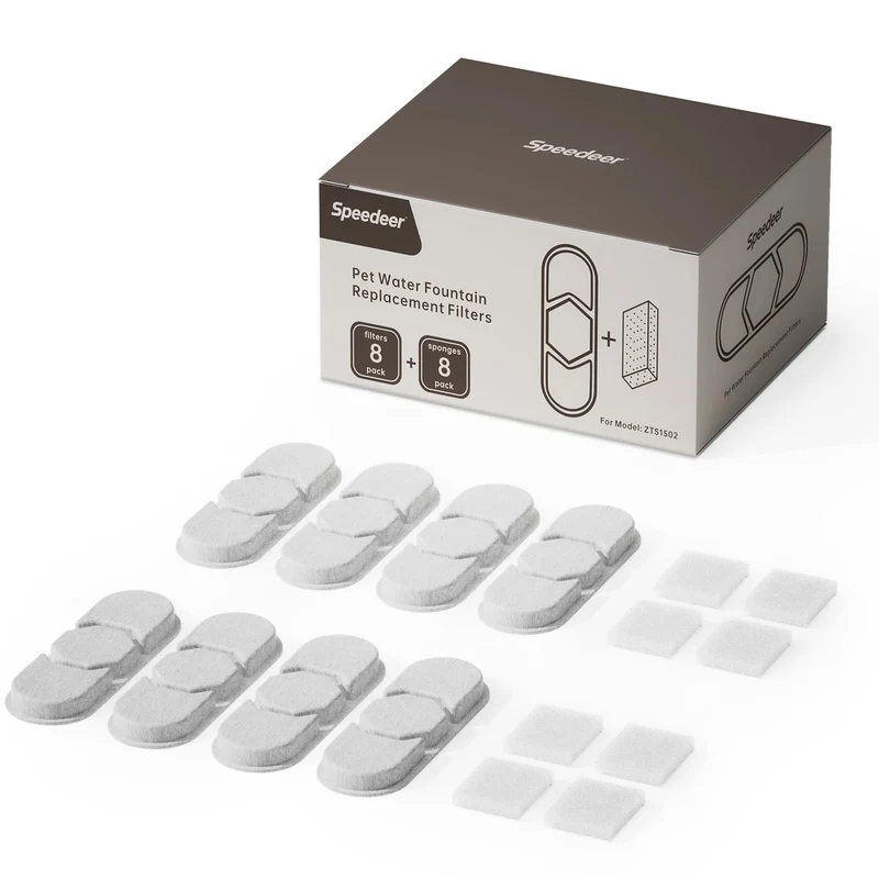 Speedeer — 8 packs filtres et pre-filtre pour fontaine chien ZTS1502 4Gal/15L