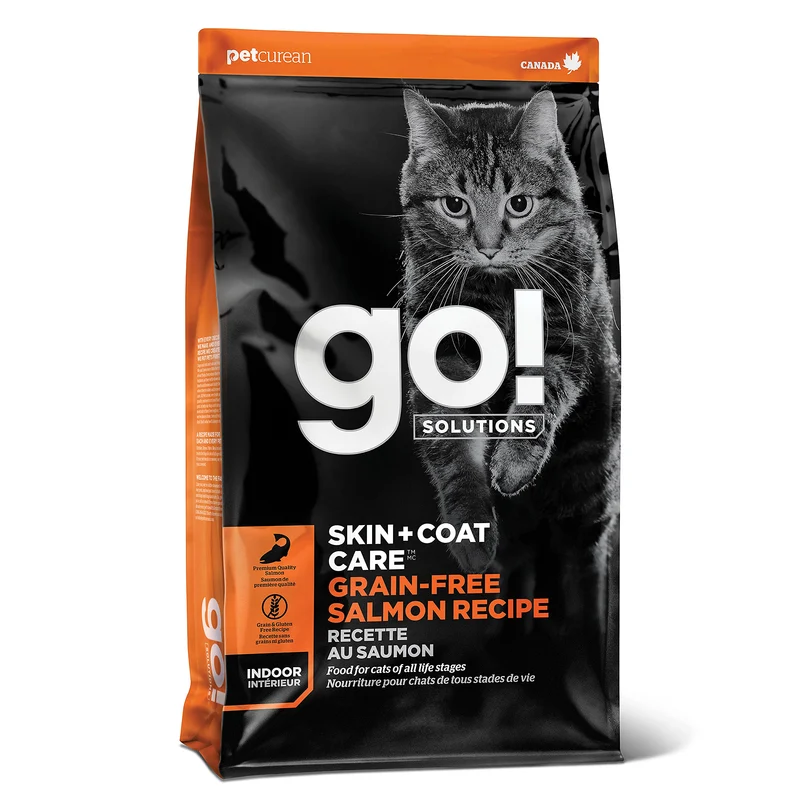 Go! Solutions Skin + Coat Care – Croquettes au Saumon Sans Poulet, Grain-Free, Oméga-3/6, Pour Chats de Tous âges, Sac de 3 lb