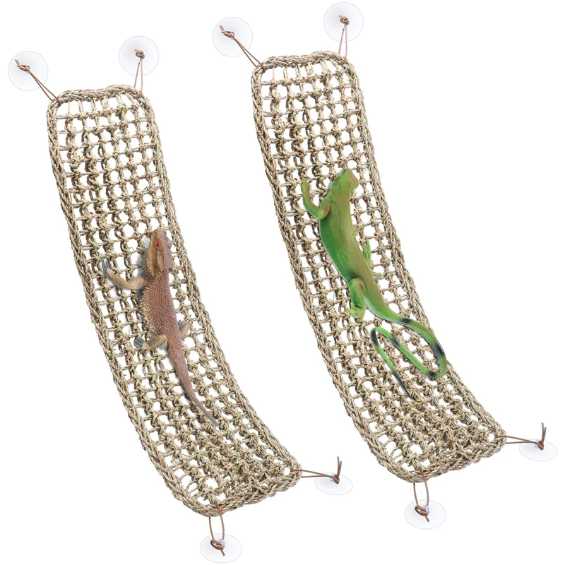 Silkfly 2 Pièces Hamac Dragon Barbu – Hamac en Herbe pour Terrarium Réptile
