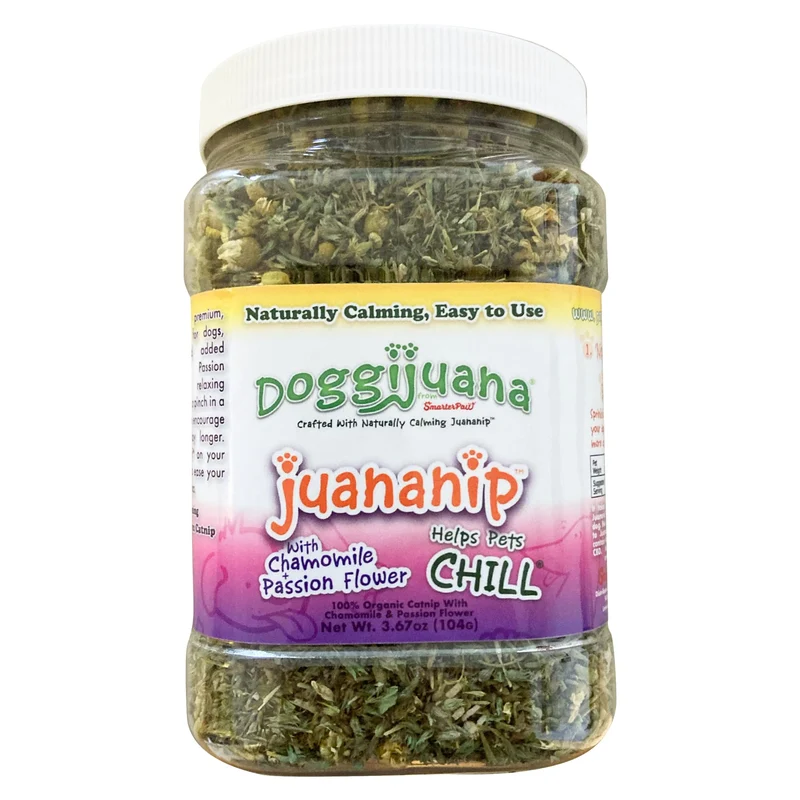 Juananip™ Recharge Doggijuana — Cataire biologique pour chiens, Calme naturel (Passiflore & Camomille), USA