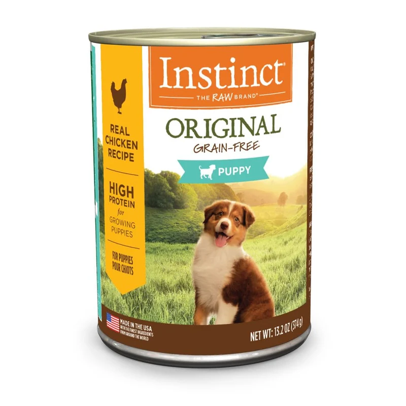 Instinct Original Puppy — Pâtée humide sans céréales au poulet réel, 6 boîtes 375 g