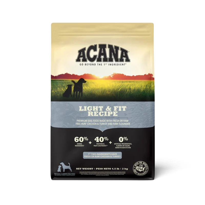 ACANA Light & Fit – Nourriture sèche sans céréales pour chien adulte 4,5 lb | ACANA