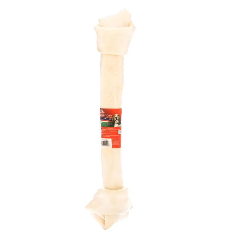 Pet Factory Os en Peau de Boeuf Américain 20-22 Pouces – Noeud Naturel pour Chien