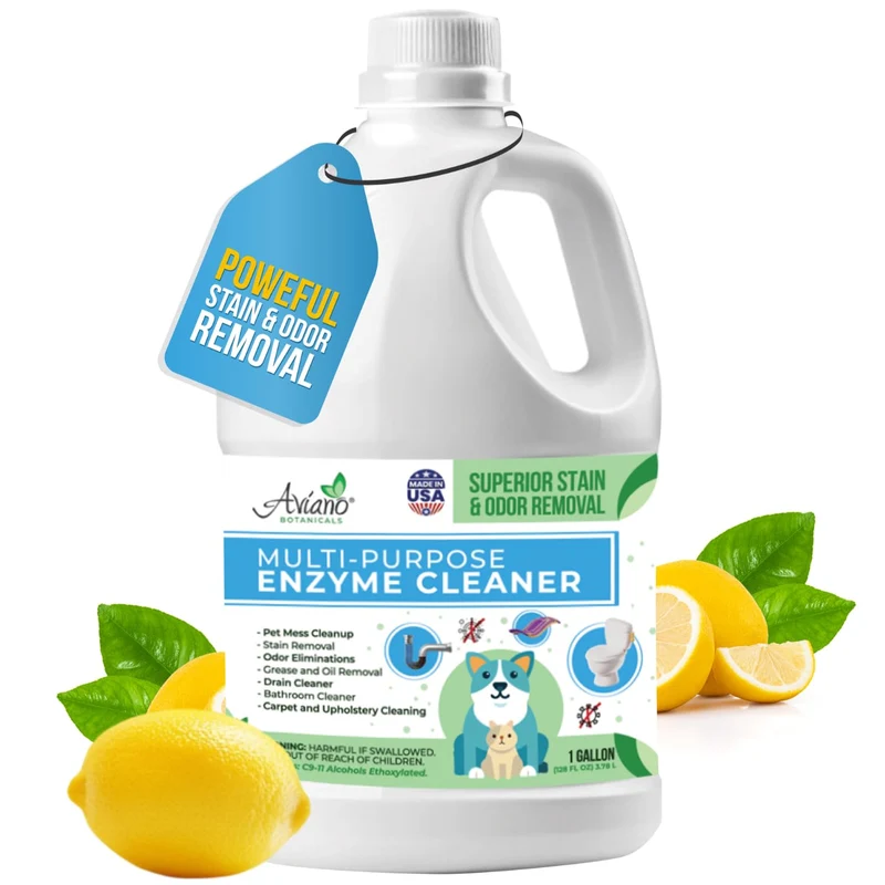 Aviano Botanicals Nettoyant Enzyme Polyvalent – 1 Galon, Fabriqué aux États-Unis, Sûr pour Animaux et Environnement