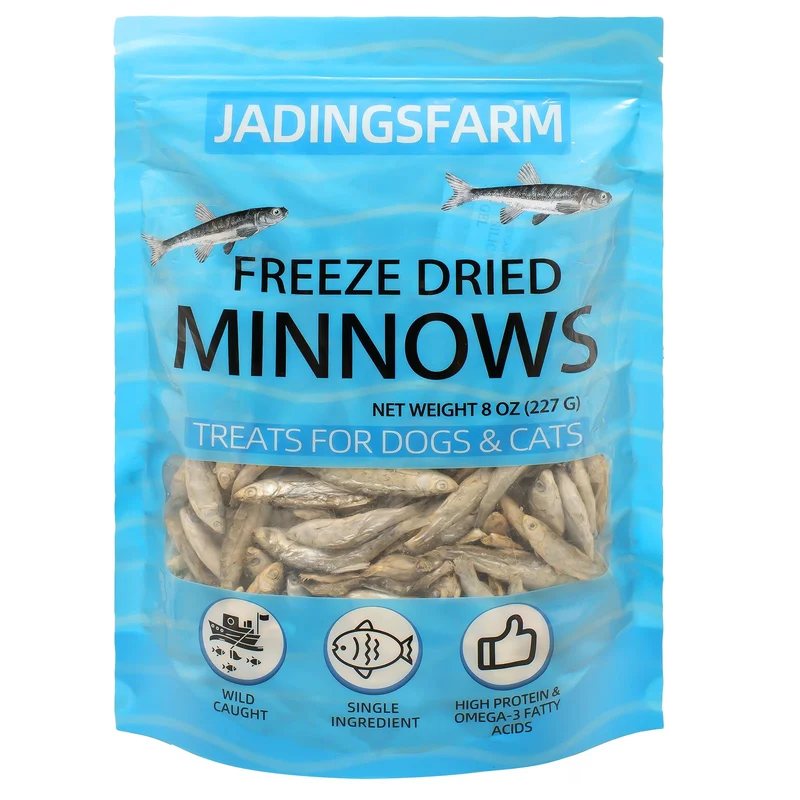 JADINGSFARM Minnows – Friandises lyophilisées 100% naturelles pour chiens et chats (226 g)