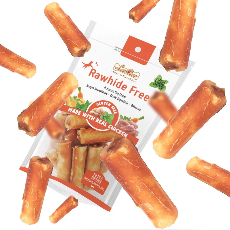 LuvChew – Bouchées mini poulet sans peau dure et sans gluten – 10 pièces pour petits chiens