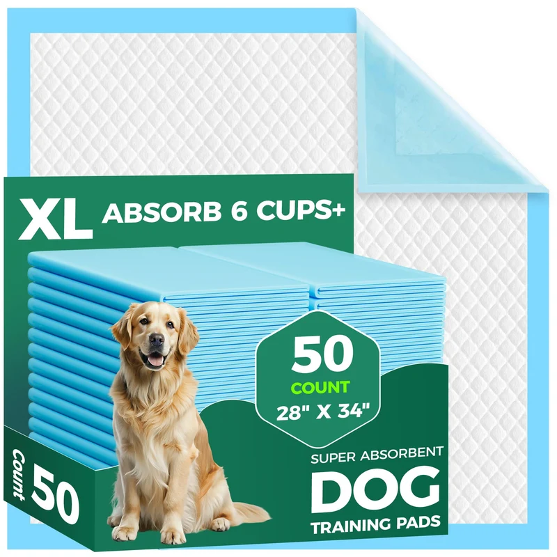 YOPETKI — Coussinets pour chien XL 28 x 34 pouces (71 x 86 cm) – 50 pièces ultra absorbants et anti-fuites