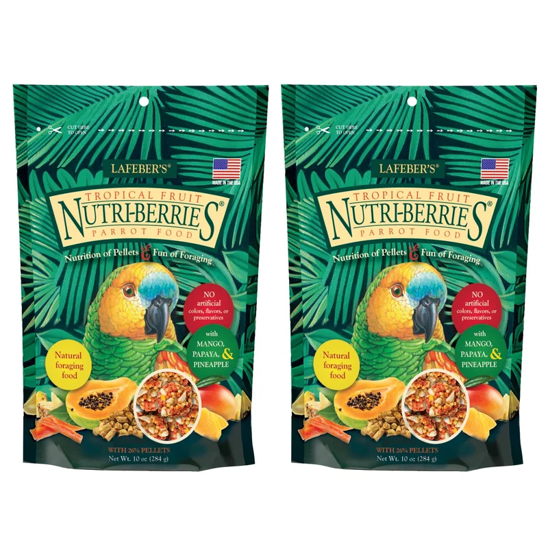 LAFEBER'S Nutri-Berries Tropicaux pour Perroquets – Non-OGM, Qualité Humaine, Lot 2x10 oz
