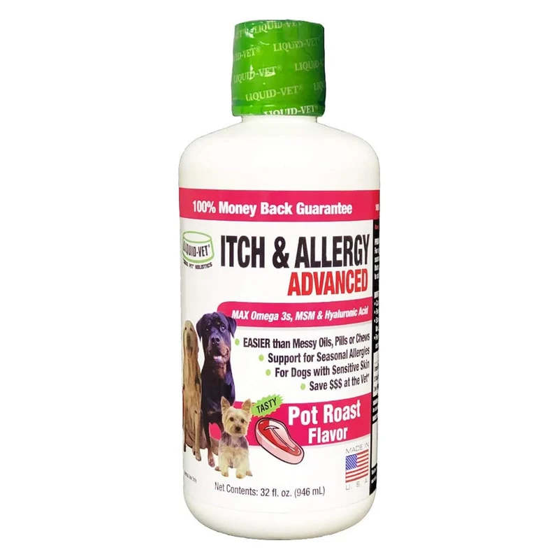 LIQUID-VET K9 Itch & Allergy Advanced Formula – Saveur Bœuf Rôti, 32 oz