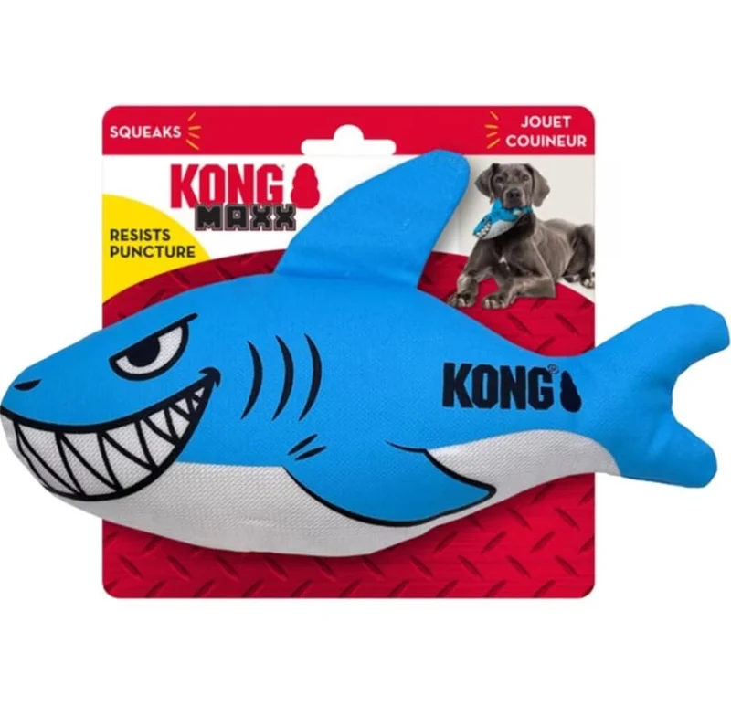 KONG Maxx Ballistic 2 couches – Jouet chien moyen résistant (Requin) | KONG
