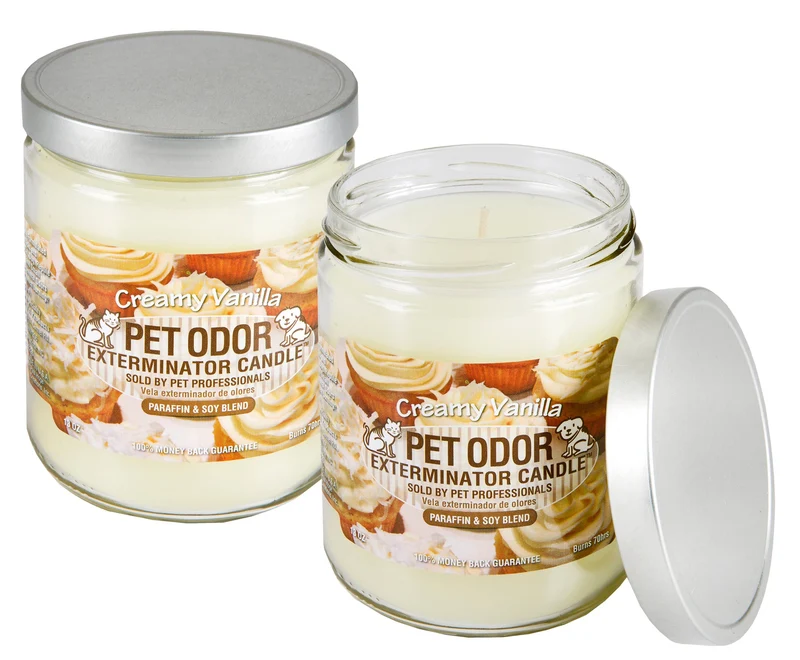SPECIALTY PET PRODUCTS Bougie Exterminatrice d'Odeurs – Vanille Crème, 13 oz (Pack de 2)