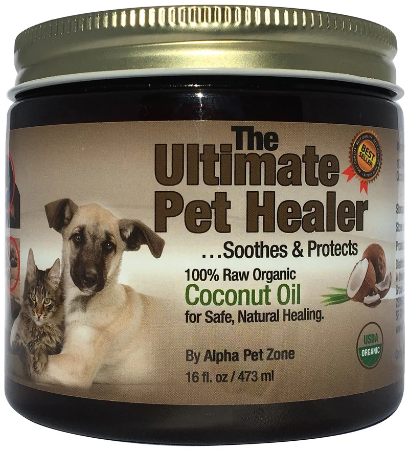 Huile de Coco Bio 100% pour Chiens et Chats – Soin Peau et Pelage 473 ml | ALPHA PET ZONE