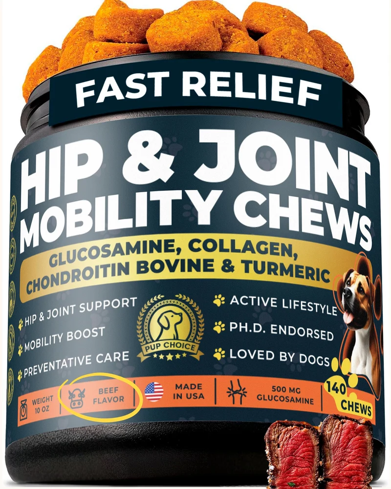 Pup Choice Glucosamine 500mg – Soutien des articulations pour Grands chiens et Seniors