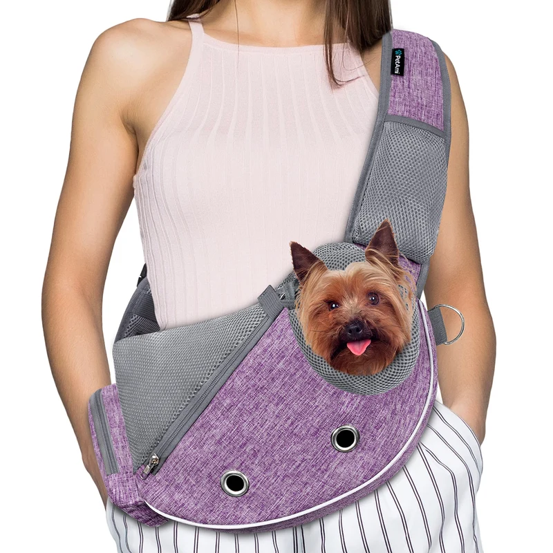 PetAmi porte-chien croisé pour petits chiens et chats — transport mains libres, confort et sécurité