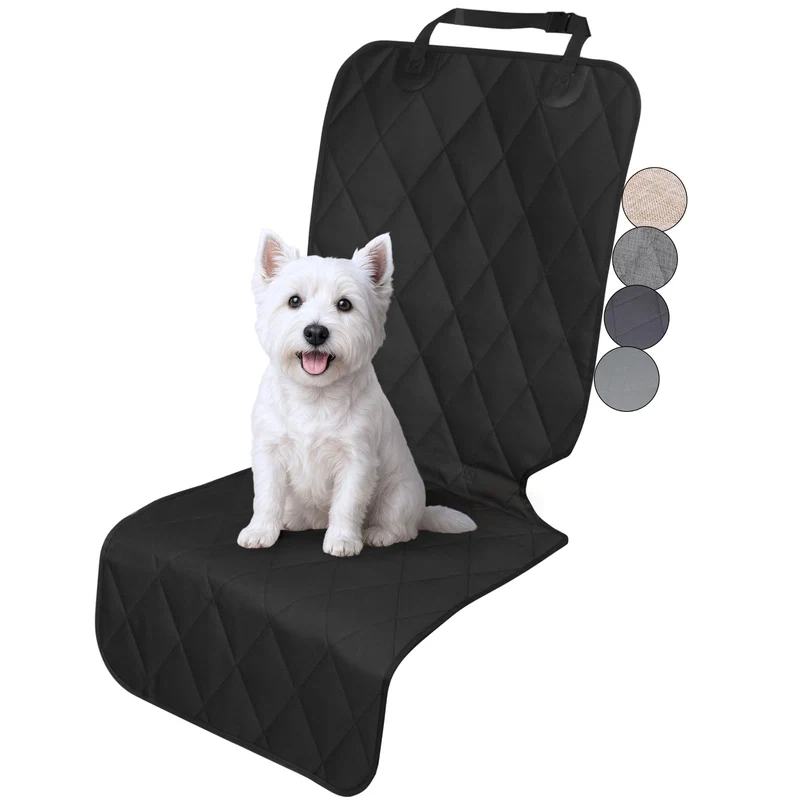VIVAGLORY Housse de Siège Avant Chien – Design Sans-Jupette, 4 Couches 600D Oxford, Antiglisse, Noir