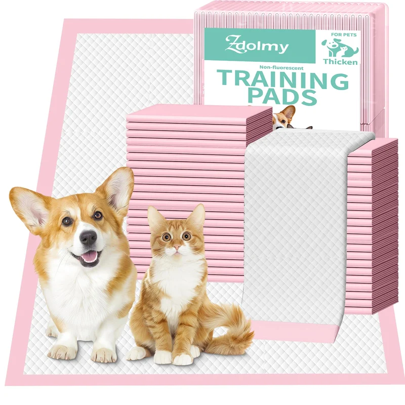 Zdolmy Tapis-pipi pour chiots Rose – 50 unités, 18 x 24 pouces, Ultra-absorbants et Anti-fuites