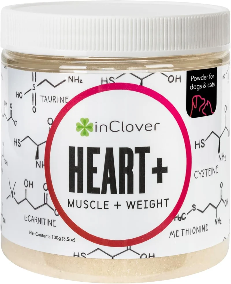 InClover Heart+ : Supplément Cardiaque Taurine pour Chiens et Chats | Santé Cœur et Immunité
