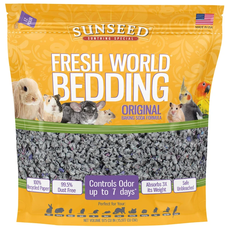 Vitakraft Sunseed Fresh World Bedding – Litière pour petits animaux Gris Original, 975 pouces cubes