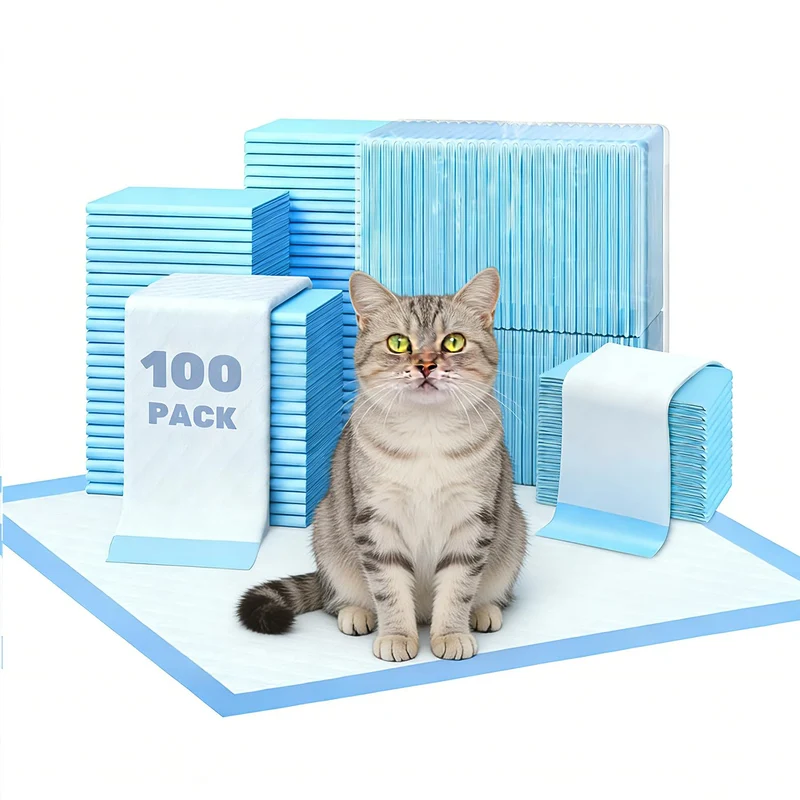 Tapis absorbants Simple Deluxe pour chat 22x22, 100 pièces | Pads pour litière chat | 5 couches super absorbantes | Contrôle des odeurs