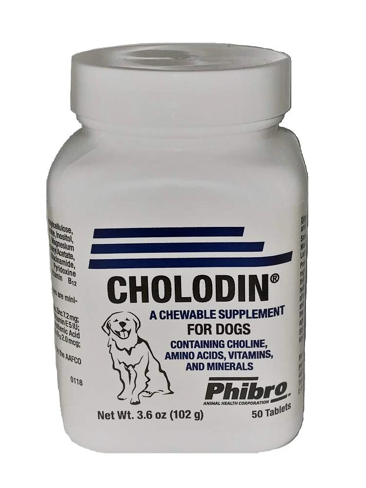 Cholodin Canine — 50 comprimés à mâcher pour chien âgé | Soutien cognitif et hépatique