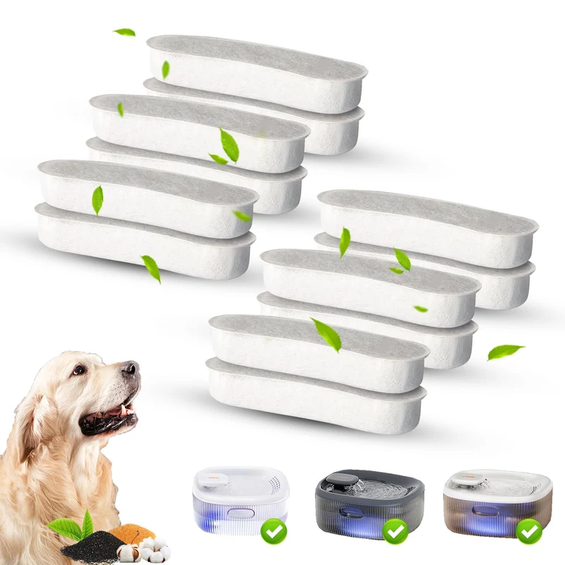 HOETEK – Pack de 12 filtres de remplacement pour fontaine WOPET 6L (1,7 Gal) – Pour chiens de grande taille