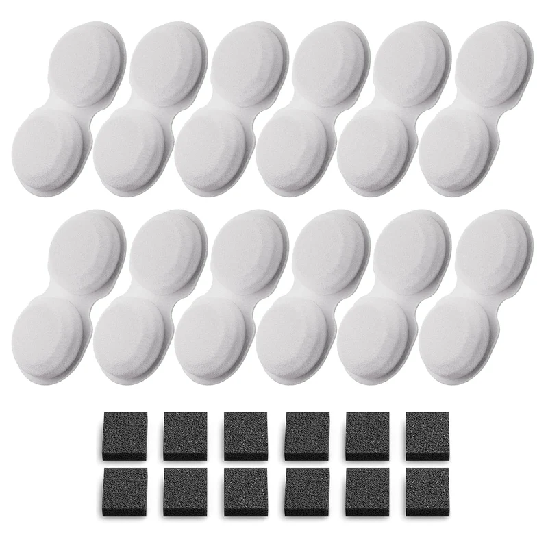 VOUAAOOD Filtre pour Fontaine Chat – Ensemble 24 Filtres Charbon Actif + Éponges pour Fontaine H6 – Kit de 6 Mois