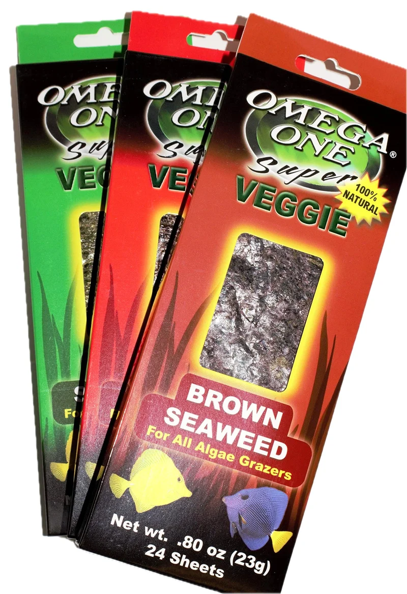 Omega One Super Veggie Algues – Pack 3, 24 Feuilles (23 g) – Variété Vert/Rouge/Brun