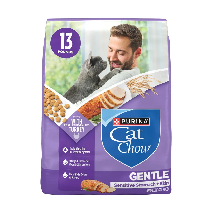 Purina Cat Chow Gentle : Digestion Douce et Peau Saine – Dinde, 13 lb