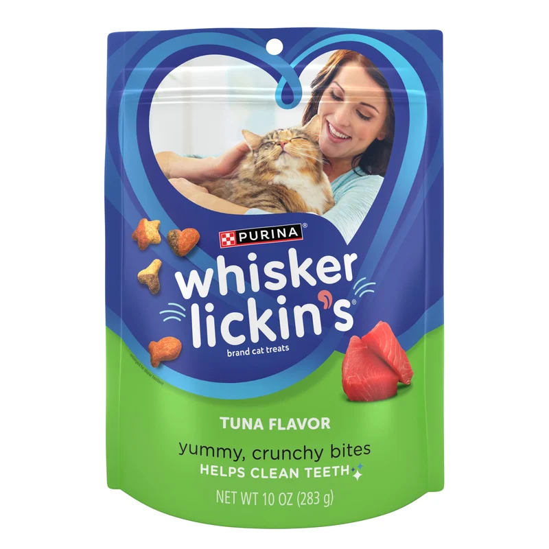 Purina Whisker Lickin's - Friandises croquantes au thon pour chat, pack de 4 sachets 10 oz