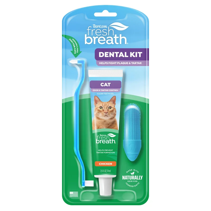 TropiClean Brosse à Dents Chat et Dentifrice — Haleine Fraîche et Soin Dentaire Complet