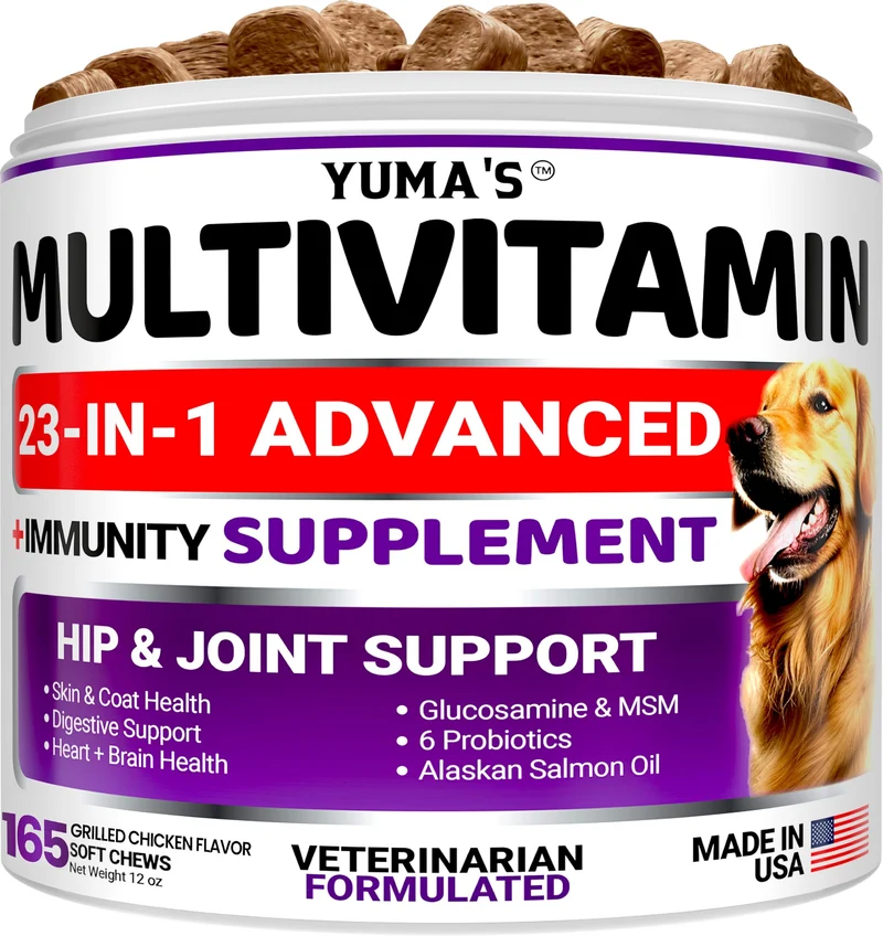 YUMA'S – Multivitamines pour Chien avec Glucosamine | Soin des Hanches et Digestion