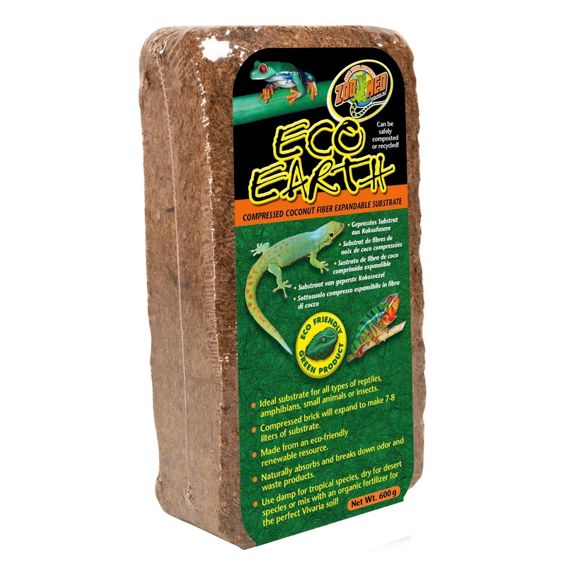 Zoo Med Eco Earth Substrat Coco Comprimé – Lot de 3 Briques pour Reptiles