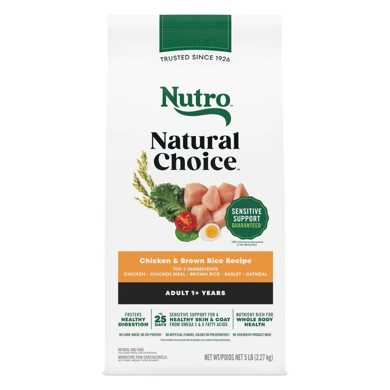Nutro Natural Choice Croquettes pour Chien Adulte – Poulet & Riz Brun, 5 lb