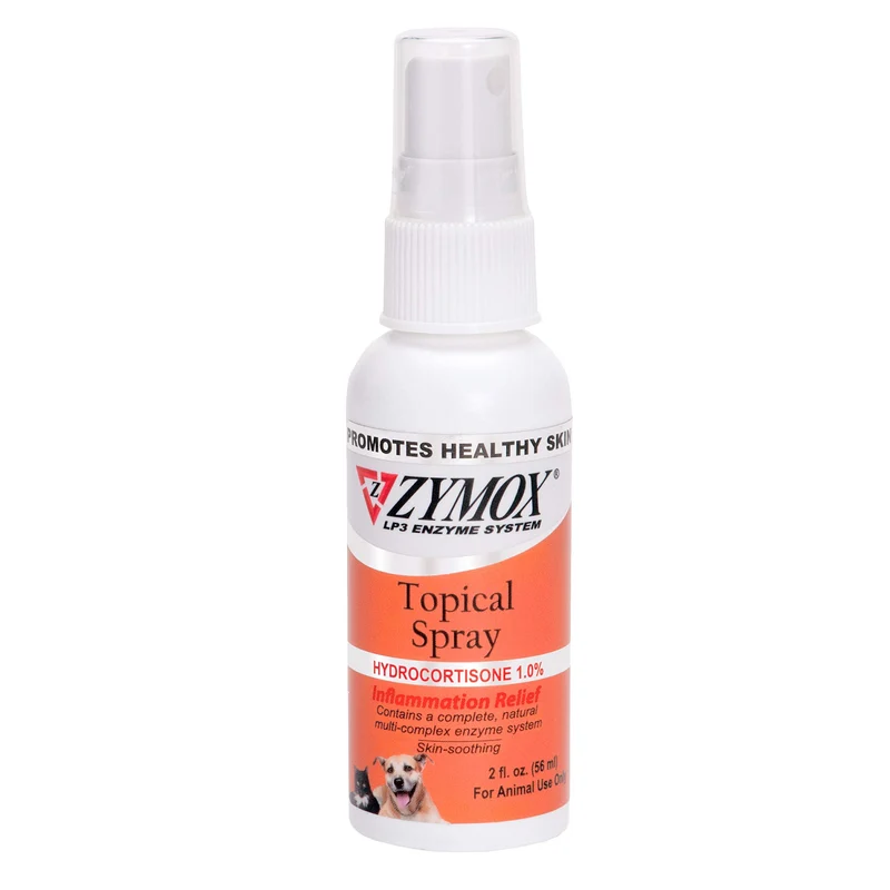 Zymox Spray Topique Zone Irritée pour Chiens et Chats — Hydrocortisone 1%, 2 oz