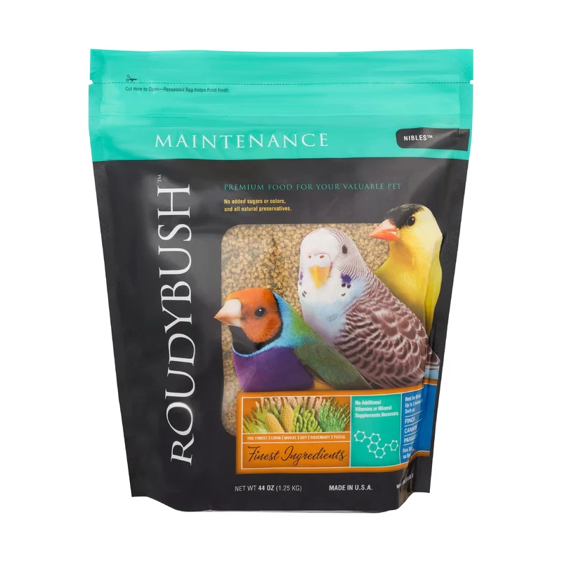 RoudyBush Nourriture Quotidienne pour Oiseaux — Granulés Nutritifs 44oz (Maïs, Blé, Soja)