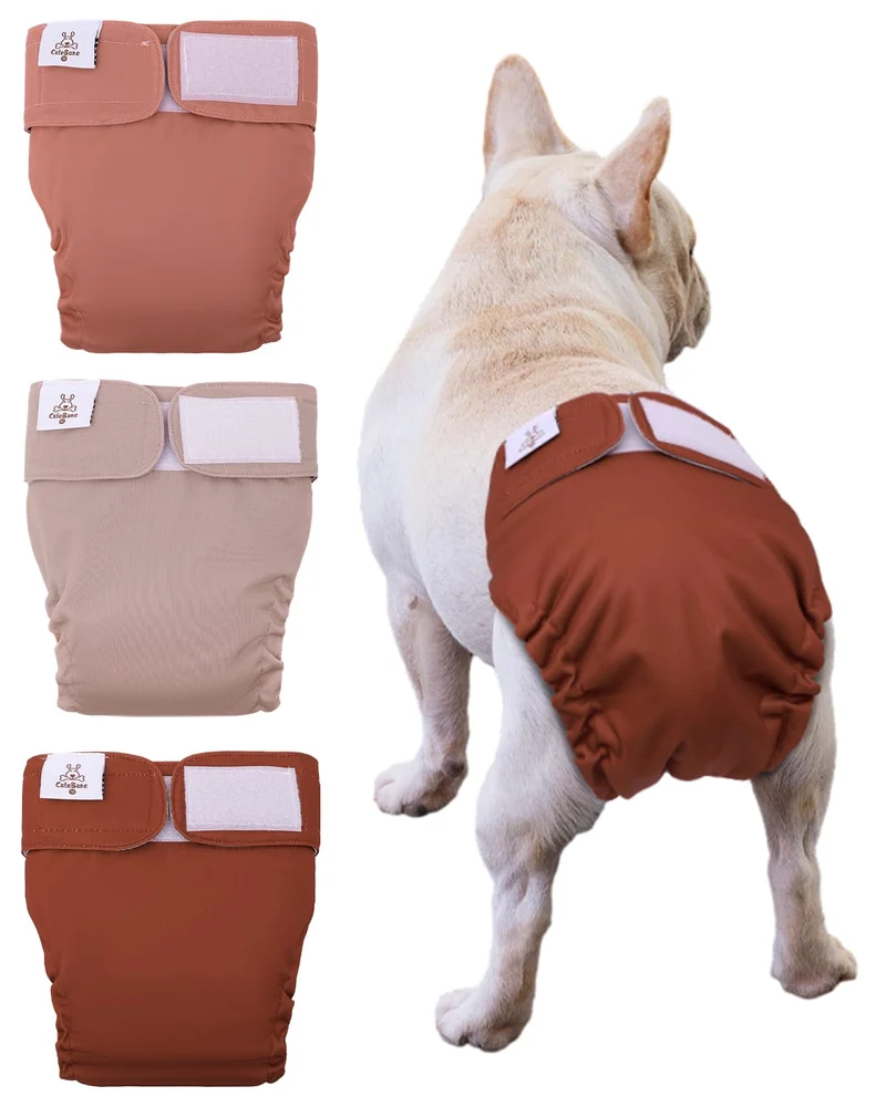CuteBone Couches-Chien Femelle Sans Queue — 3 Pack Lavables et Réutilisables